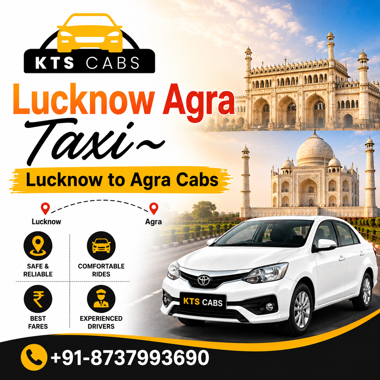 Lucknow to Agra Cabs Service