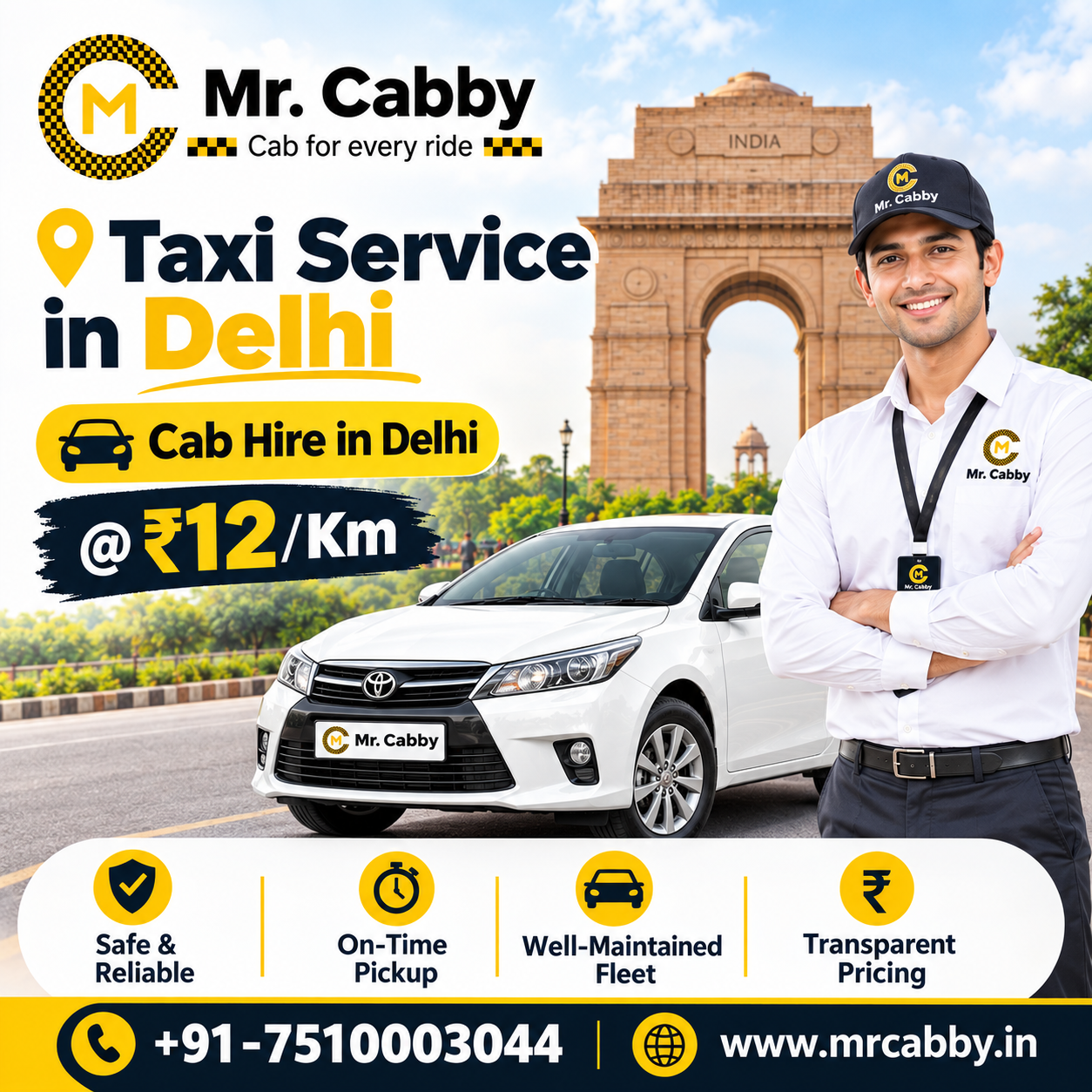 Taxi Service in Delhi - Cab Service in Delhi with Mr. Cabby
