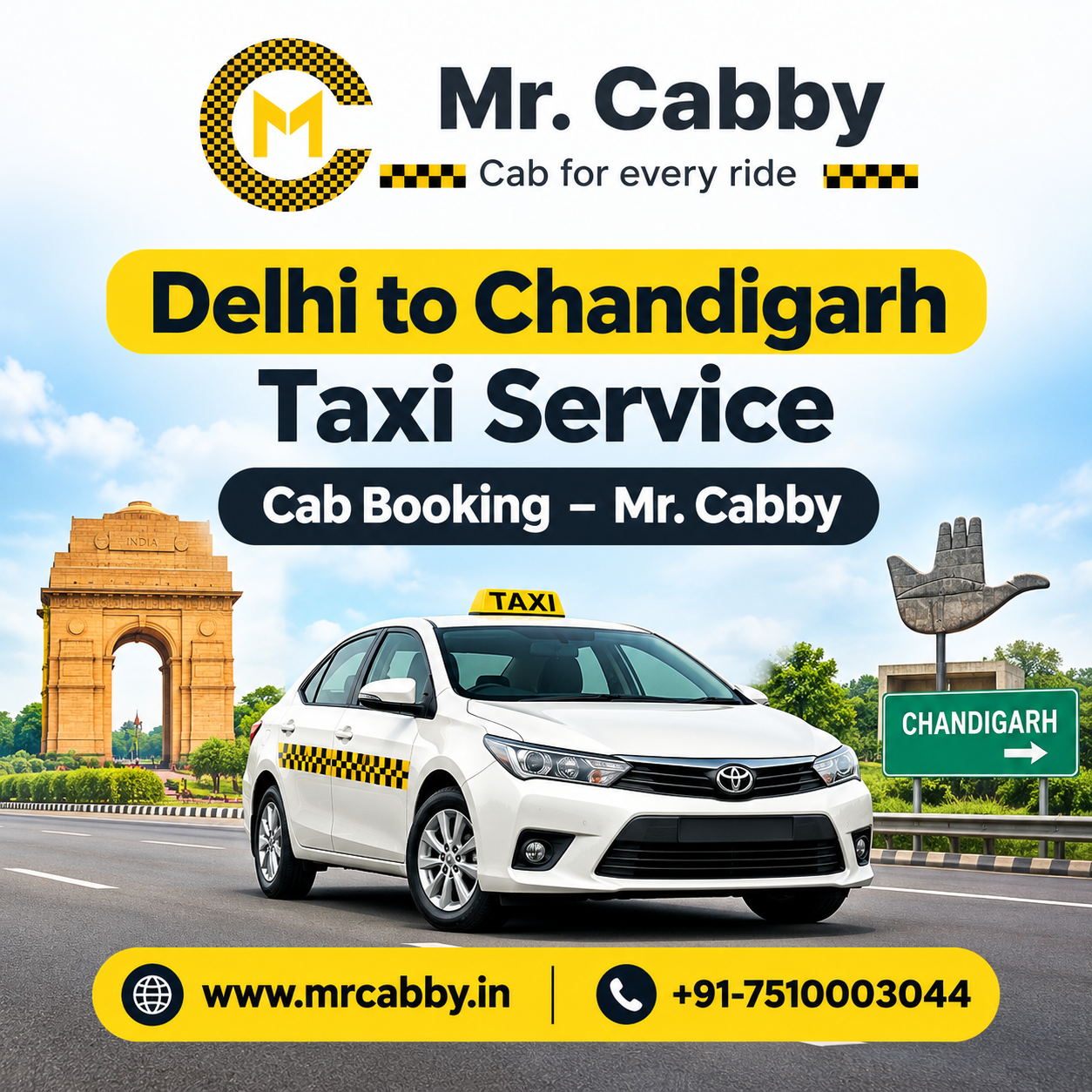 Delhi to Chandigarh Taxi Service