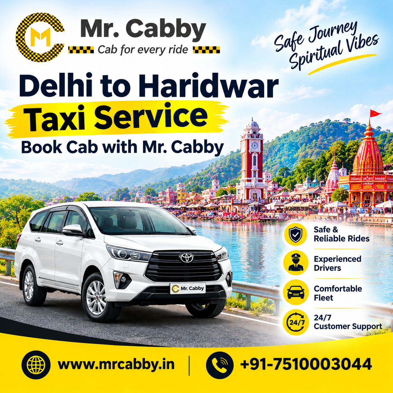 Delhi to Haridwar Taxi Service Booking with Mr.Cabby